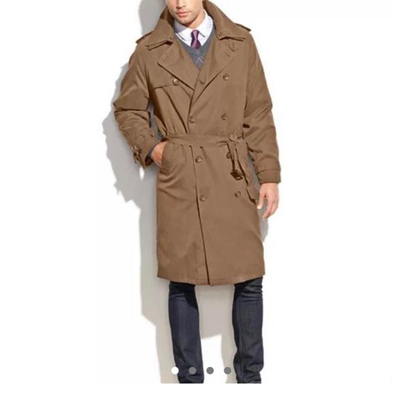 Designer Mens Trench Coat- Towne by London Fog - Picture 1 of 4